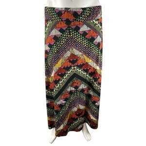 Double Click Multicolor Geometric Tribal High Rise Bohemian Maxi A-Line Skirt XL